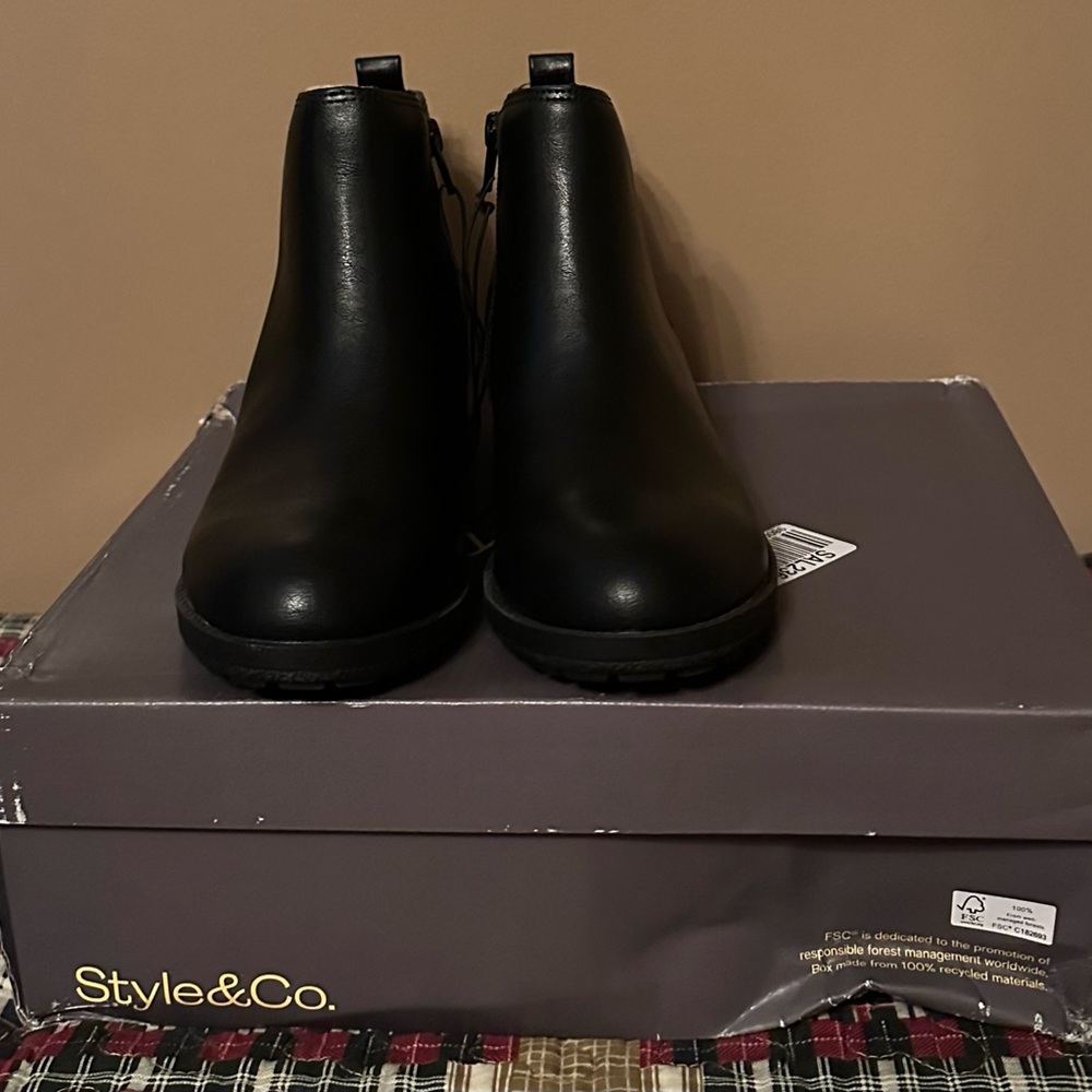Style & Co. Black Chelsea Ankle Boots